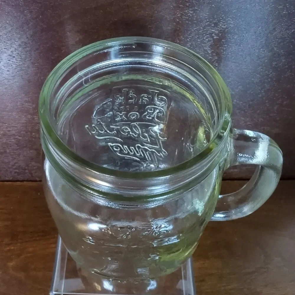 Jack in the Box Liberty Mug 1776/1976 VTG Bell Drinking Glass Mason Jar Clear